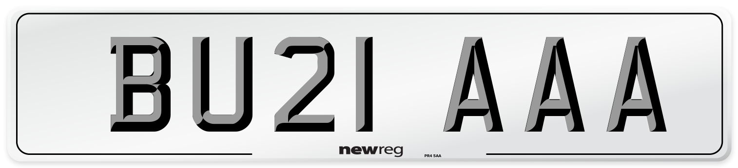 BU21 AAA Number Plate from New Reg